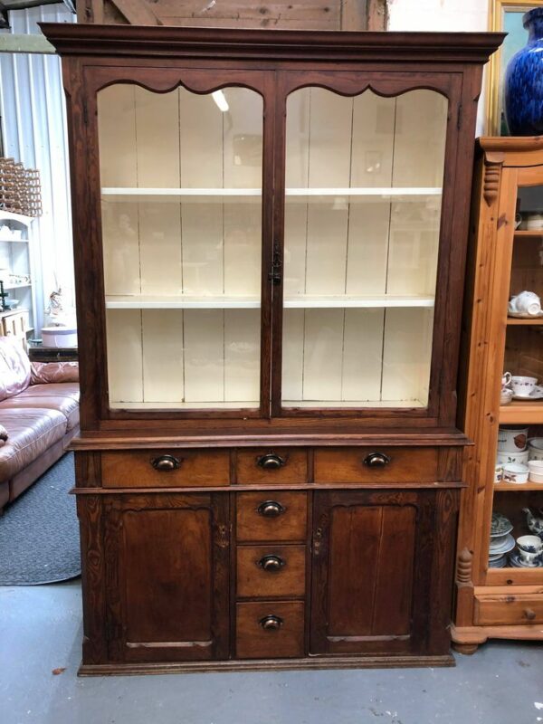 wooden draws & glass cabinets