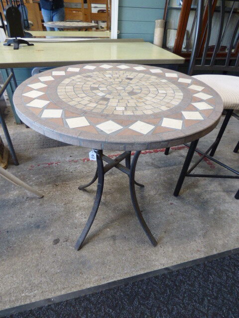 round ceramic outdoor table